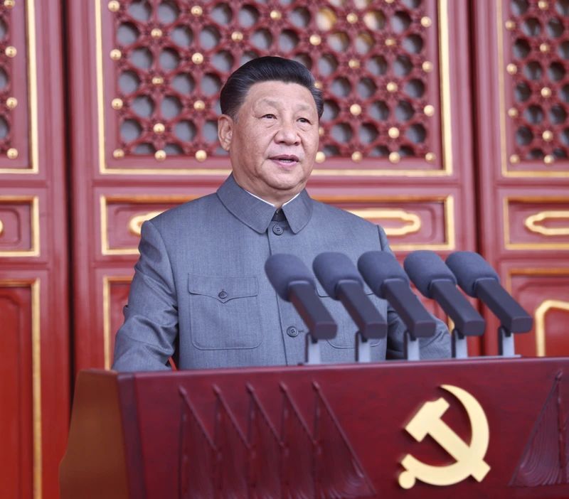 ▲2021年7月1日，习近平在庆祝中国共产党成立100周年大会上发表重要讲话。